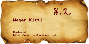 Weger Kitti névjegykártya